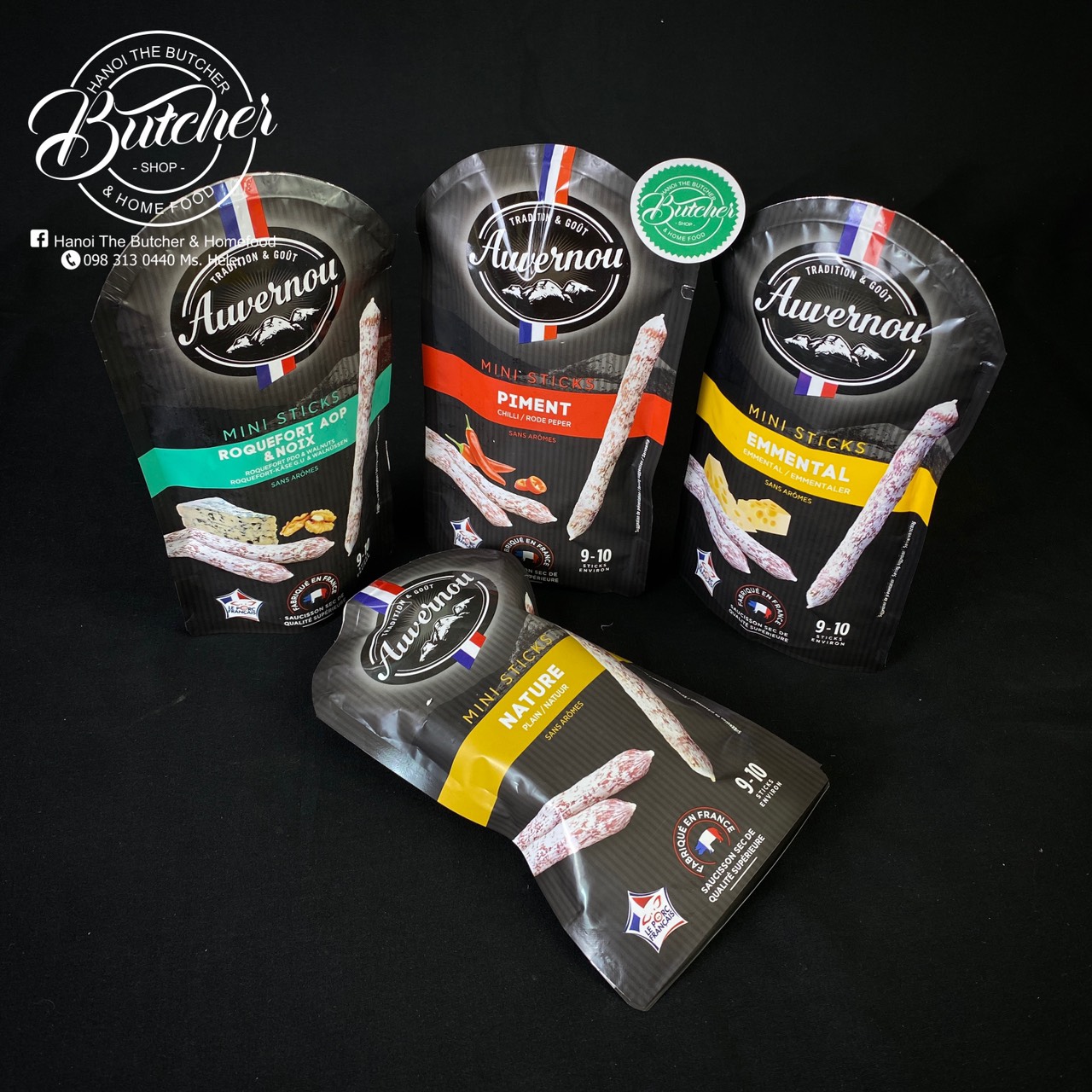 Auvernou Mini Sticks Plain 100G - Xúc Xích Khô