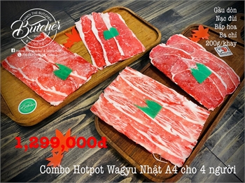 Combo Hotpot Wagyu Nhật A4 Bốn Người